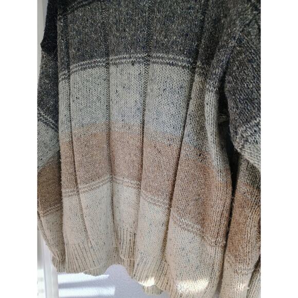 VTG Claybrooke Outdoors wool blend sweater color block design L eclectic grandpa - Picture 9 of 16